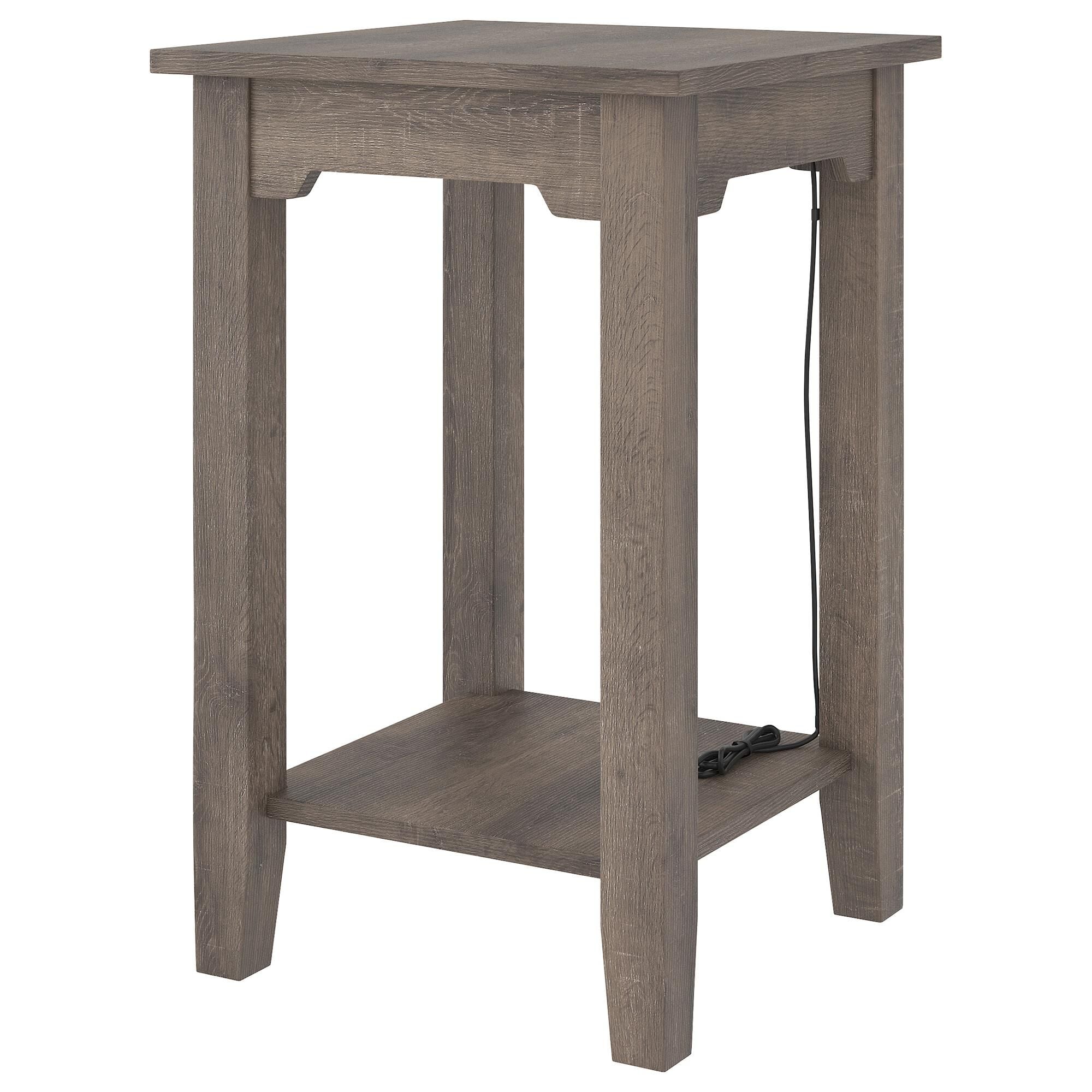 Chair side table outlet with usb port