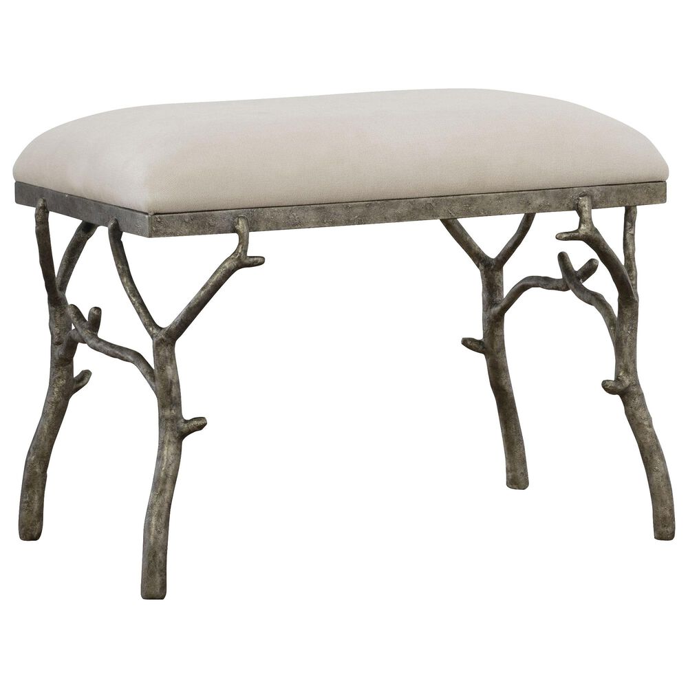 Uttermost Lismore Bench in Antique Silver, , large