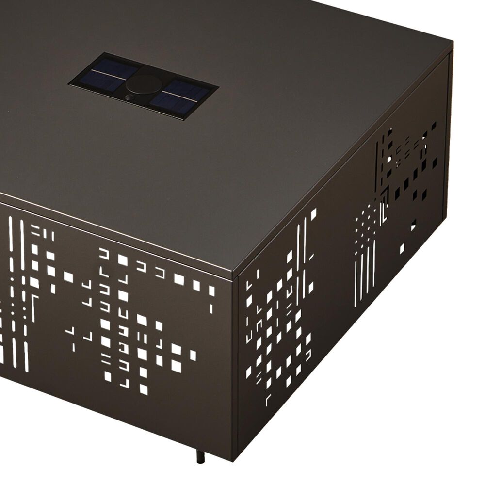 HOMLUX Patio Coffee Table with Solar Lighting in Black, , large