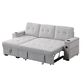 Lilola Home Ashlyn II 84" Stationary Sleeper Sofa with Storage Chaise in Gray, , large