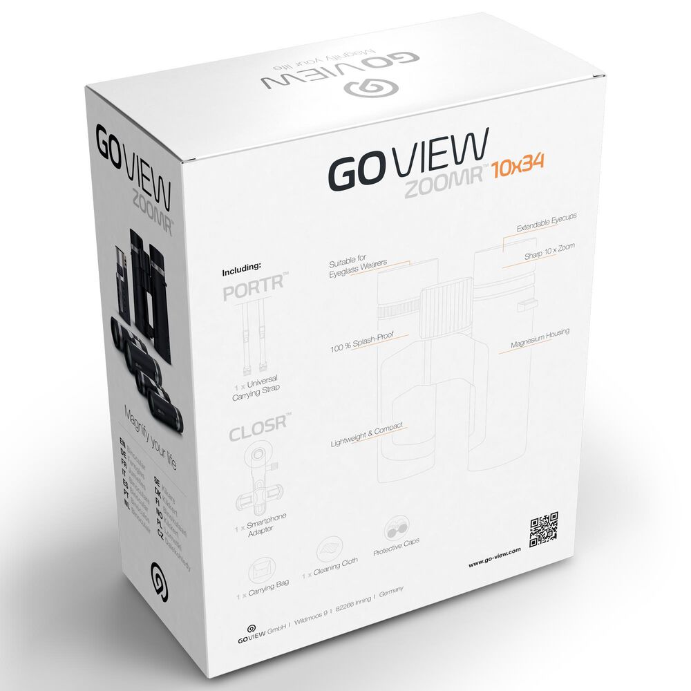 GoView Zoomr 10 x 34 Binoculars in Sunset Orange, , large