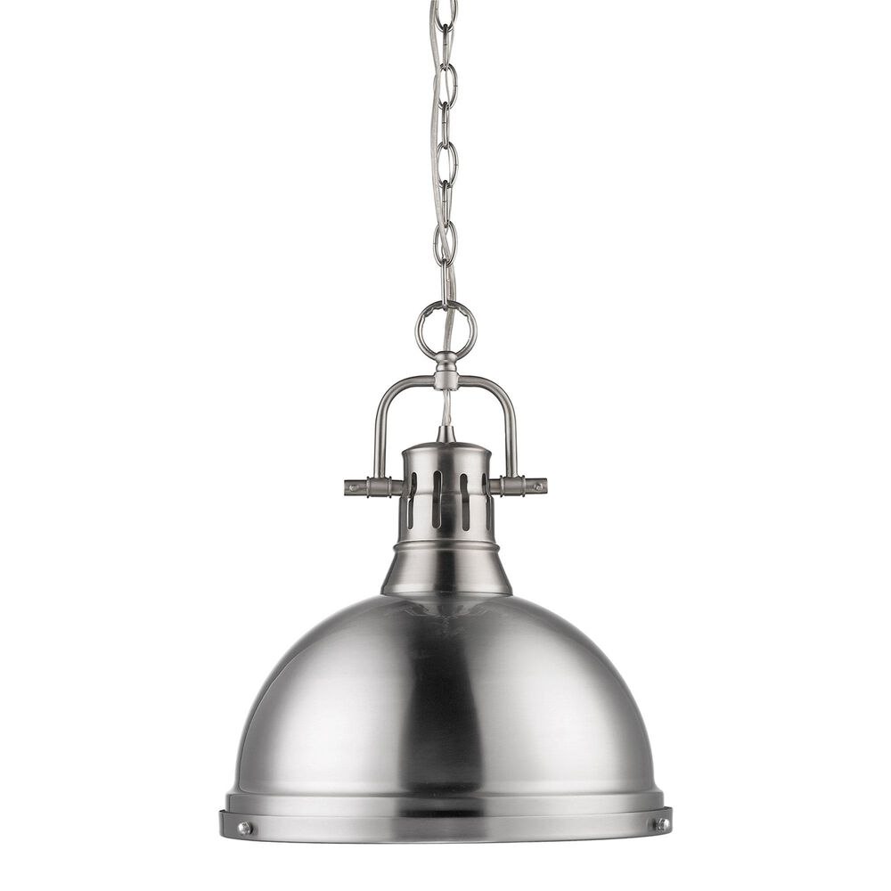 Golden Lighting Duncan 1-Light Pendant with Chain in Pewter, , large