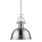 Golden Lighting Duncan 1-Light Pendant with Chain in Pewter, , large