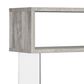 Coaster Emelle 4-Shelf Bookcase with Glass Panel in Light Grey Driftwood and Clear, , large