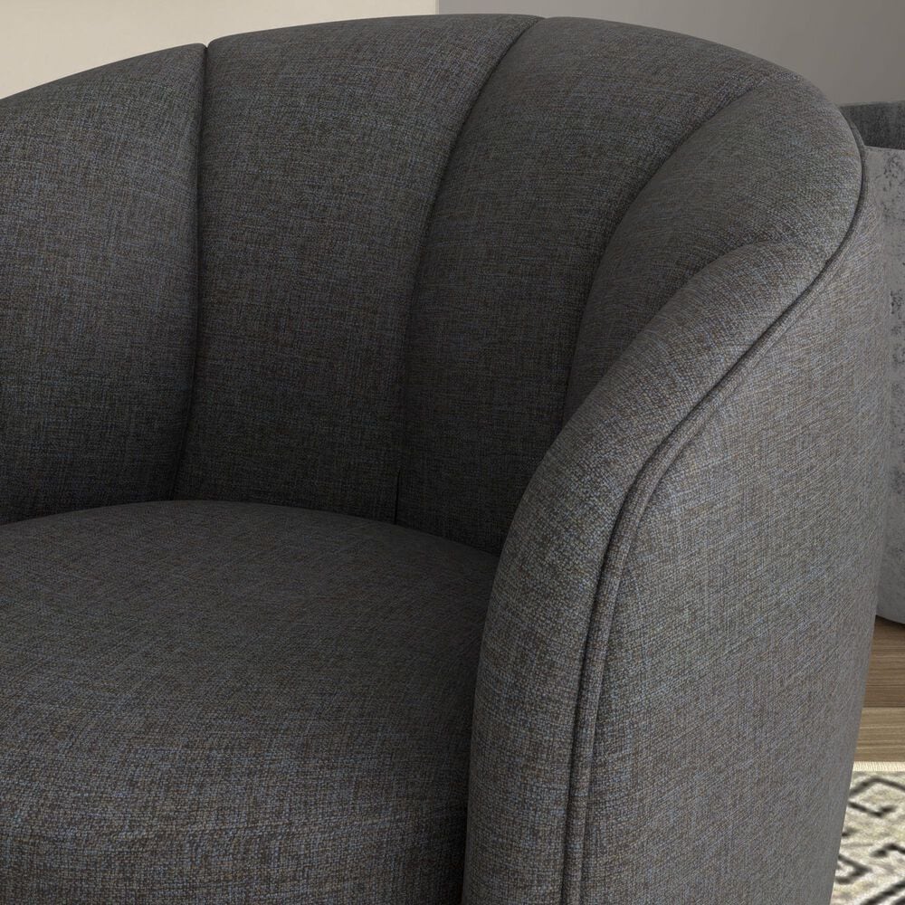 Golden Wave Furniture Elliot Accent Chair and Ottoman with Casters in Charcoal, , large