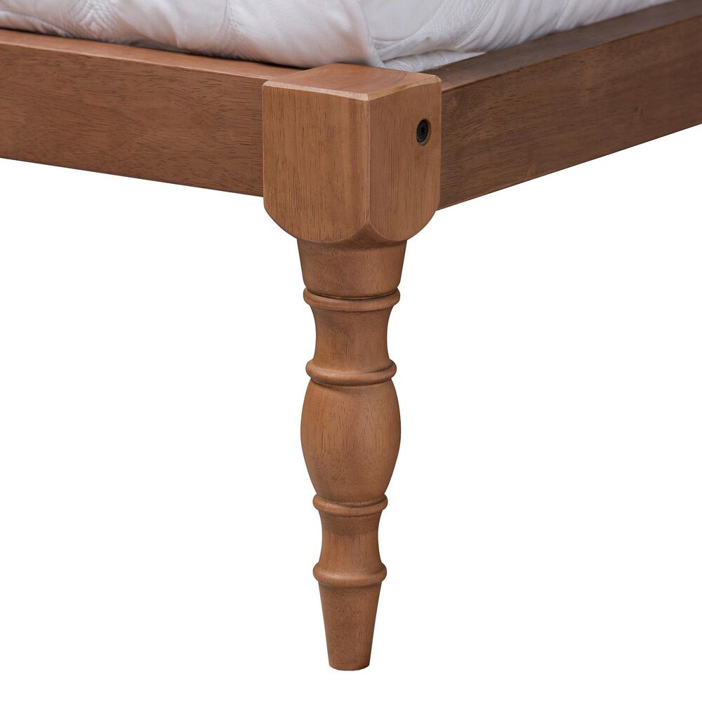 Baxton Studio Iseline Full Platform Bed Frame in Walnut Brown, , large