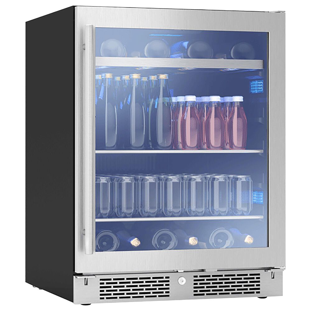 Zephyr 24&quot; ADA Single Zone Beverage Cooler with Glass Door in Black and Stainless Steel, , large