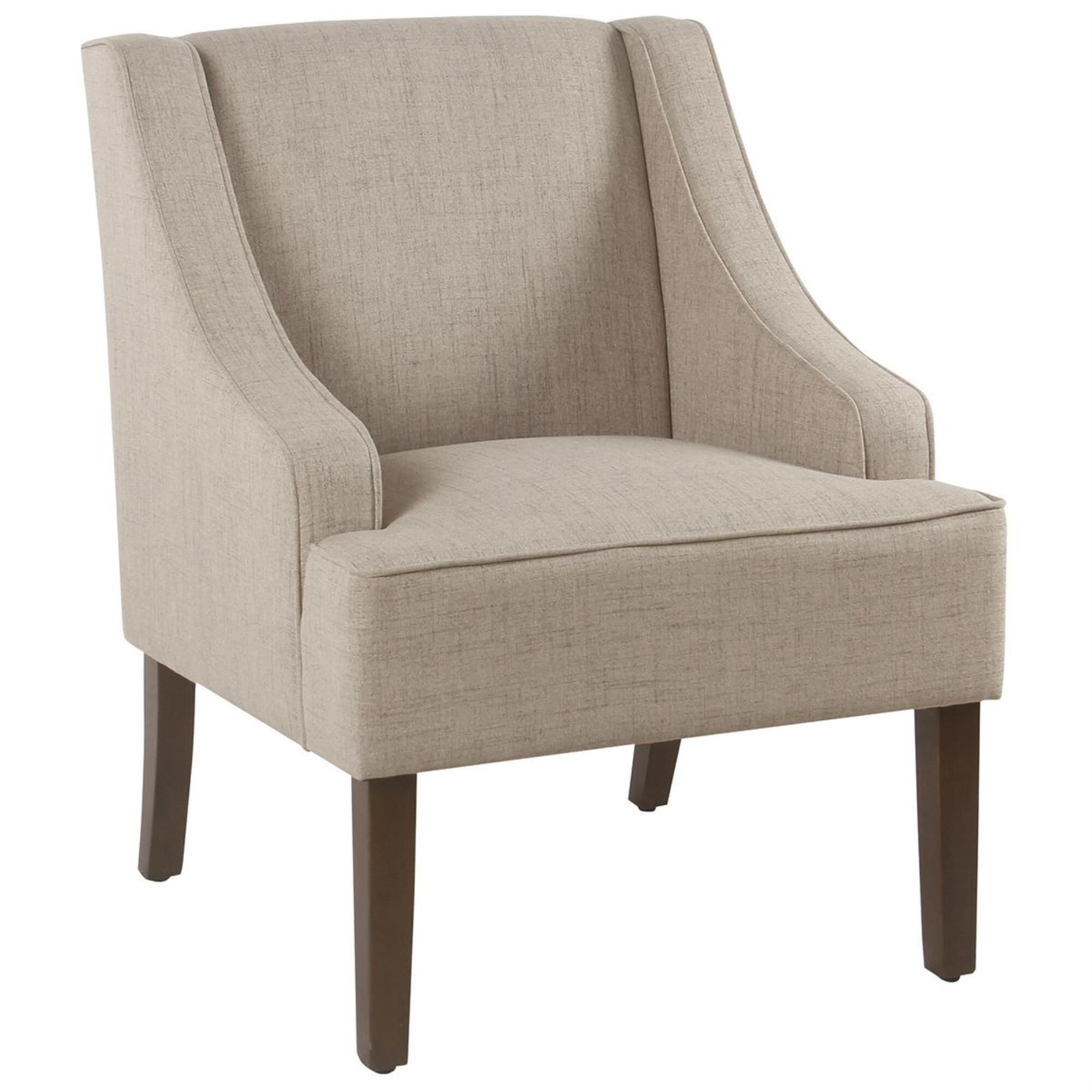 Kinfine Classic Swoop Arm Accent Chair in Tan NFM