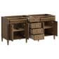 James Martin Brittany 72" Double Bathroom Vanity in Pecan with Single Hole 3 cm White Zeus Silestone Top and Rectangular Sinks, , large