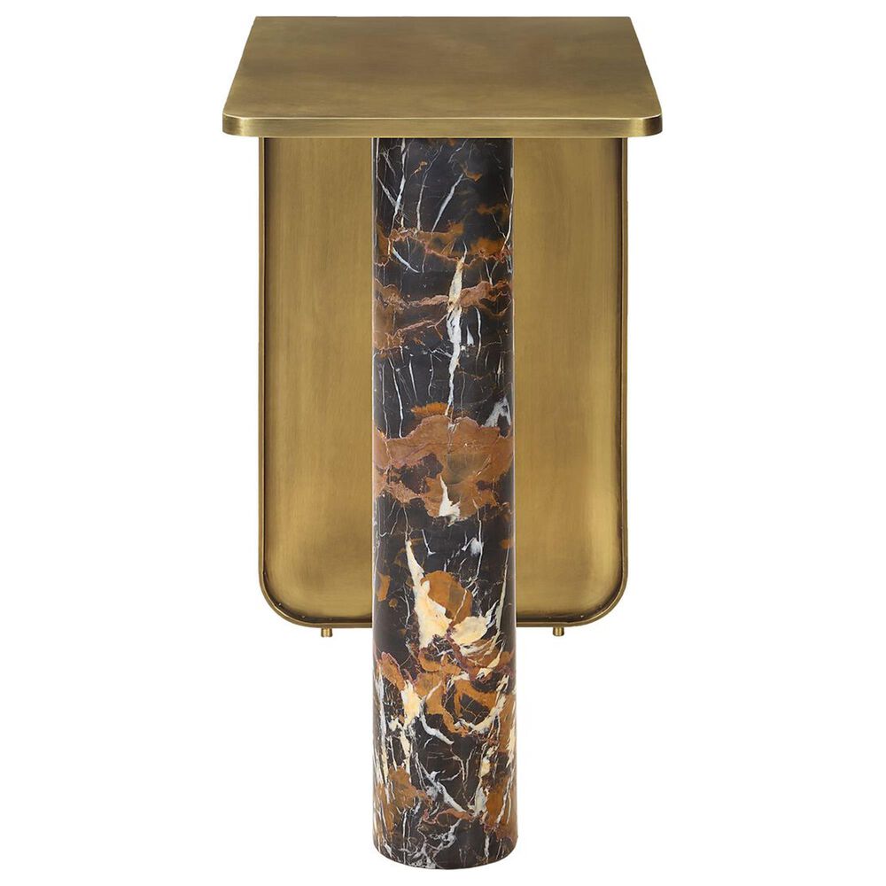 Uttermost Pillar of Strength Accent Table in Antique Brass, , large
