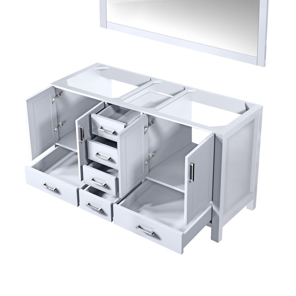 Lexora Home Jacques 60&quot; Double Bathroom Vanity Cabinet Only in Dark Grey and 58&quot; Mirror, , large