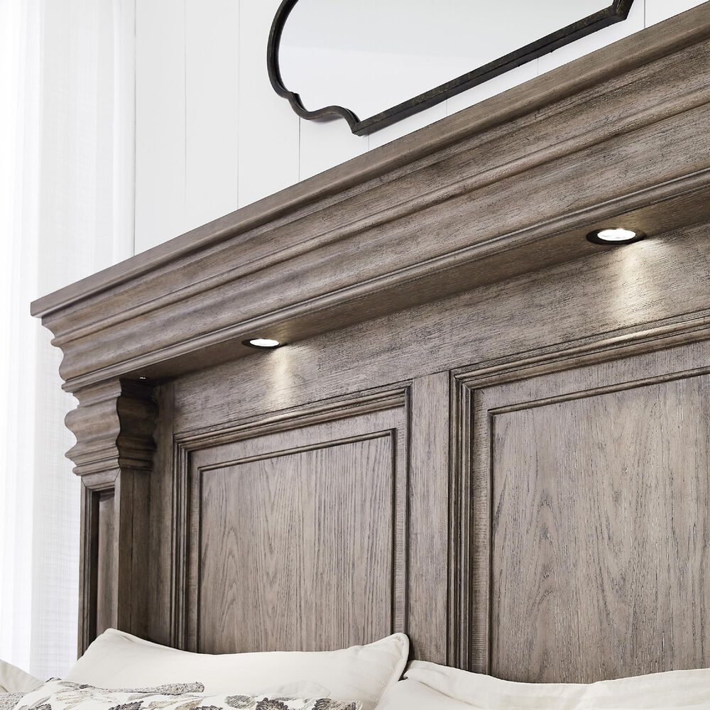 Millenium Blairhurst 3-Piece King Panel Bedroom Set in Light Grayish Brown with Lights, , large
