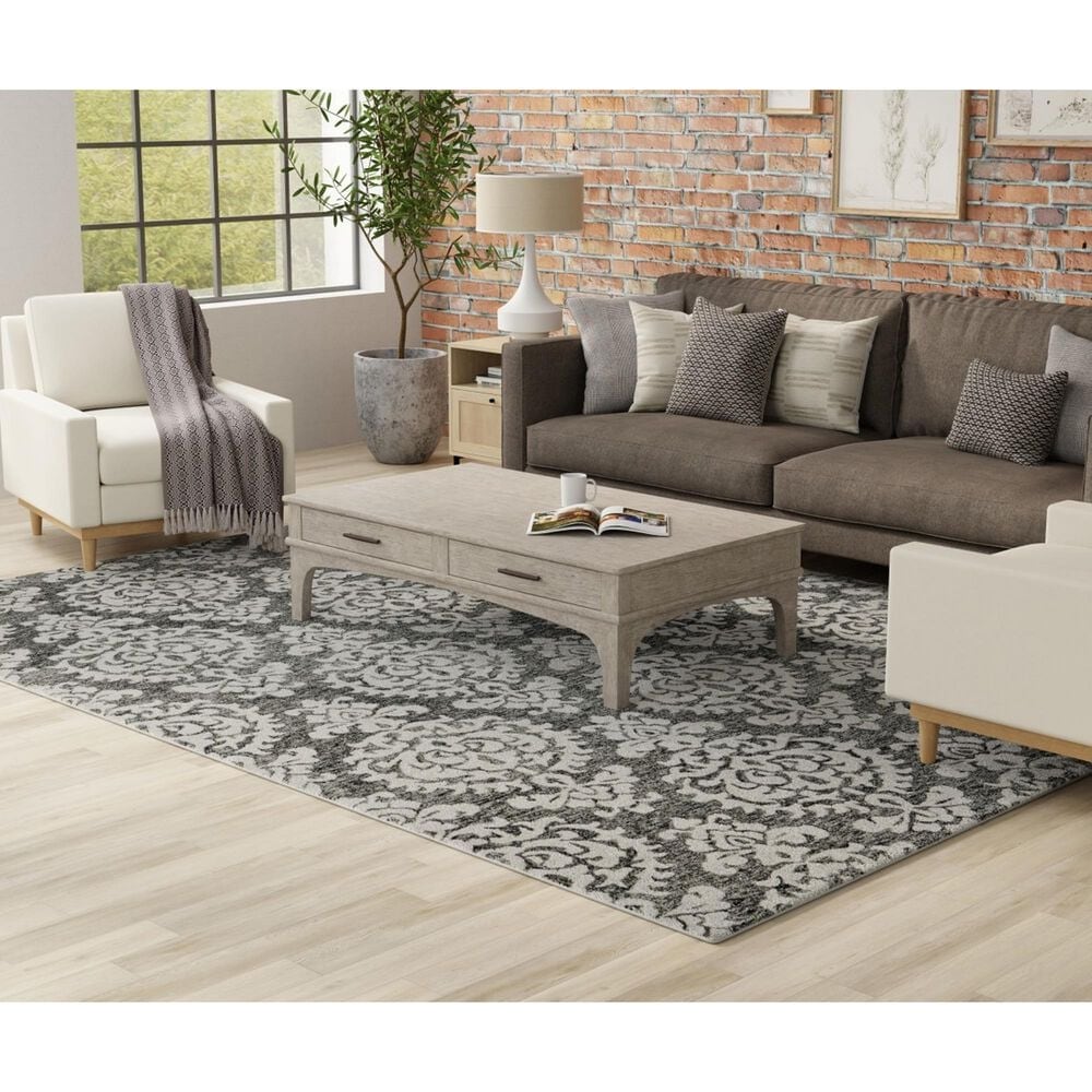 Feizy Belfort Charcoal 9&#39; x 12&#39; Area Rug, , large