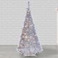 The Gerson Company 4" Pop-Up LED Silver Tinsel Tree with Holly Leaves in Silver, , large