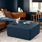 Jaxx Fairlie Faux Leather Ottoman in Oxford Blue, , large