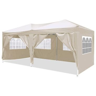 HOMLUX 10" x 20" Outdoor Pop Up Canopy Gazebo for Party in Beige, , large