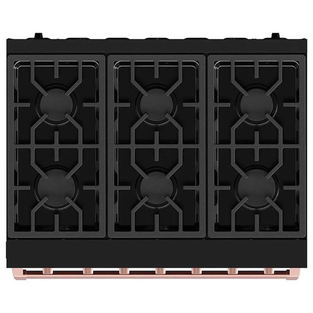 Thor Kitchen Gordon Ramsay 6 Cu. Ft. Professional Liquid Propane Range with Rose Gold Handle Kit in Black, , large