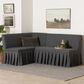 Baxton Studio Bryna 2-Piece Dining Nook Bench Set with Dark Grey Cushion in Dark Brown, , large