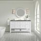 James Martin Vanities Breckenridge 60" Single Bathroom Vanity in Bright White with 3 cm Parisien Bleu Quartz Top and Rectangular Sink, , large