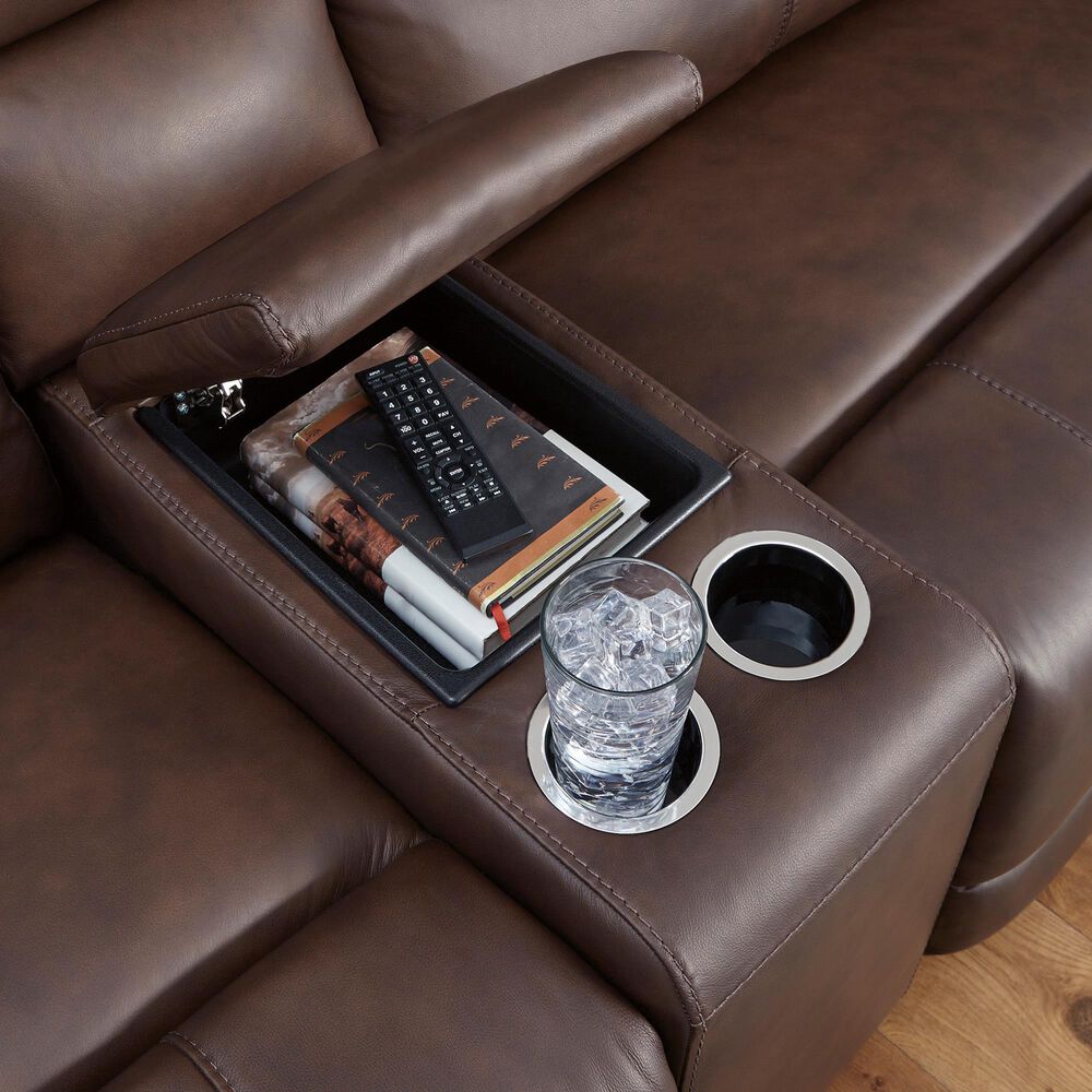 Ashley 3-Piece Power Symmetrical Reclining Sectional Loveseat with Console in Espresso, , large