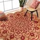 L&R Resources Synergy 54129RED 4" Round Tan and Raspberry Red Area Rug, , large