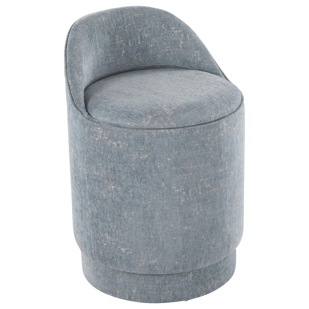 Lumisource Marla Upholstered Vanity Stool in Blue, , large
