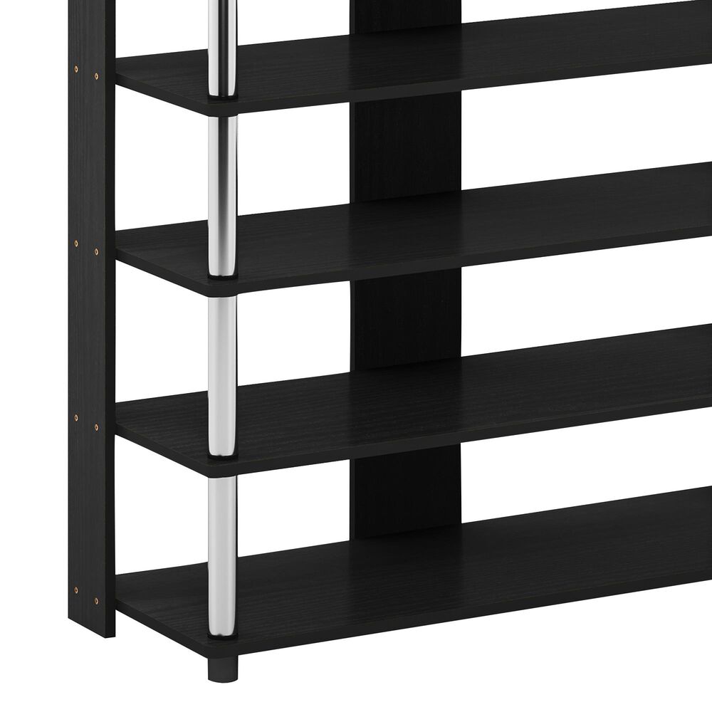 Noviland 5-Tier Shoe Rack in Americano and Stainless Steel, , large