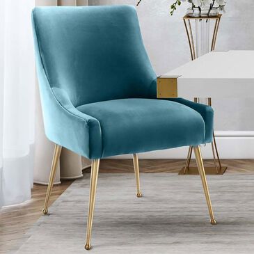Tov Furniture Beatrix Sea Blue Velvet Side Chair, , large