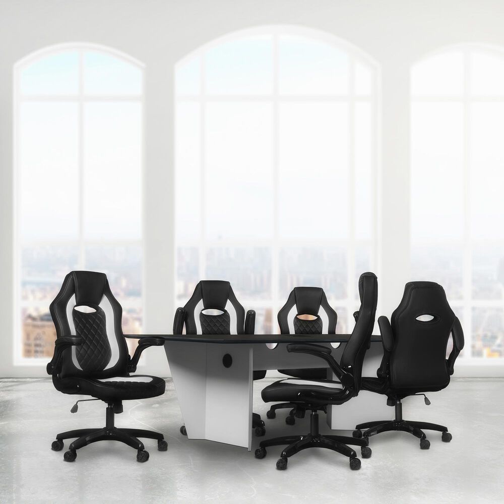 Regency Global Sourcing Array 96" Conference Table in White and Ash Grey, , large