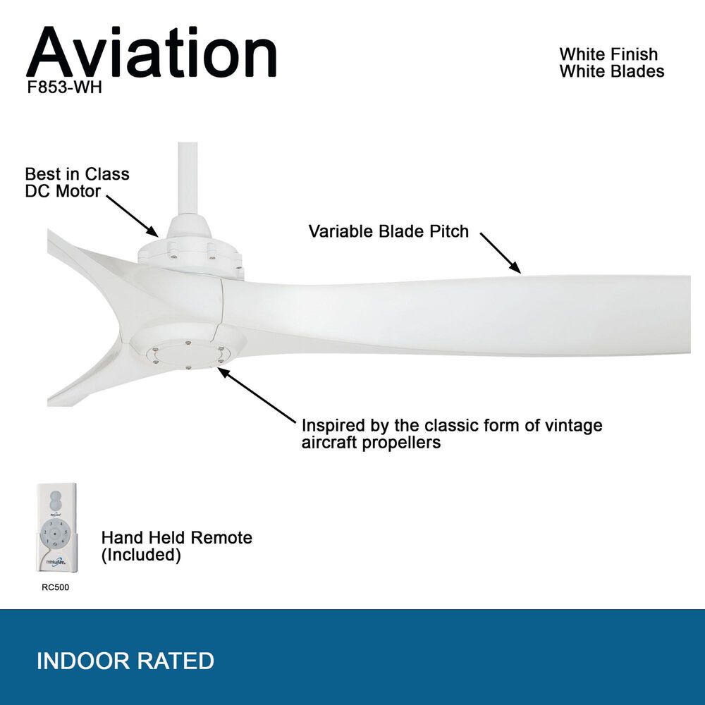Minka-Aire Aviation 60" Ceiling Fan in White, , large