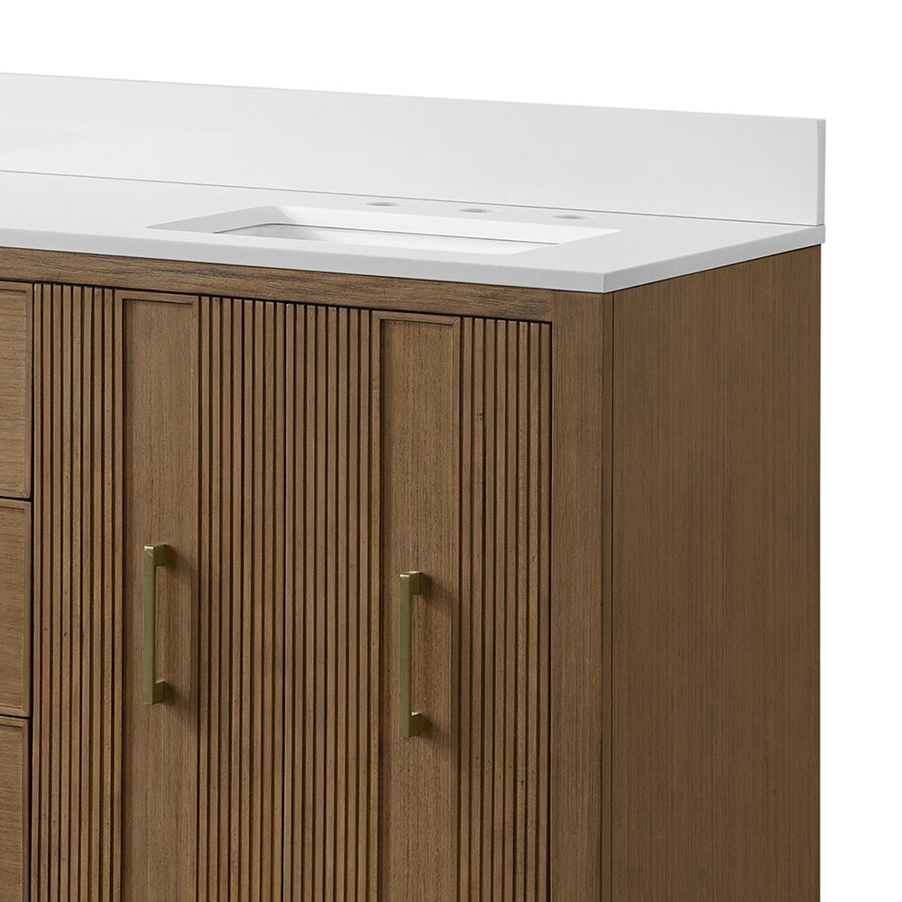 37B Fenwick 60" Double Bathroom Vanity in Kona with Glossy White Composite Stone Top and Backsplash, , large