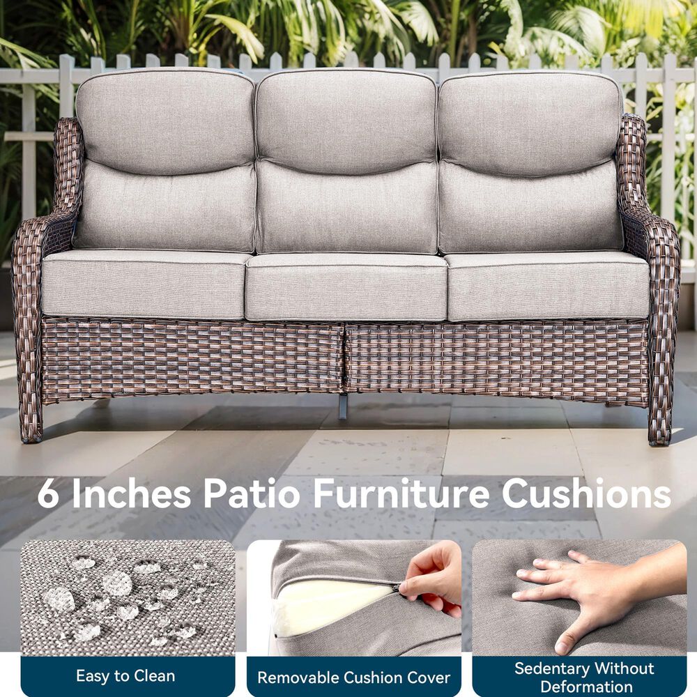 Sunwell Garden 5-Piece Conversation Set in Beige, , large