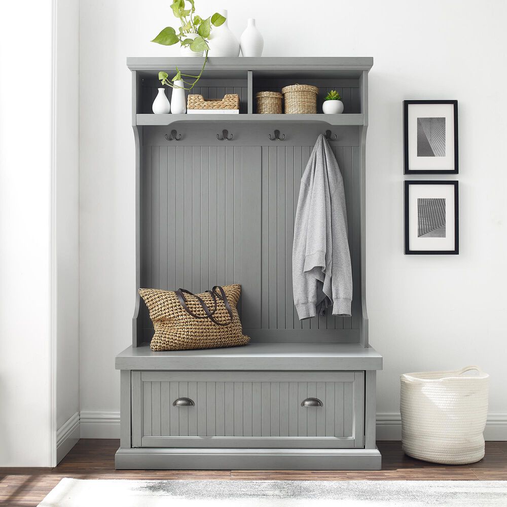 Crosley Furniture Seaside Hall Tree in Distressed Gray, , large