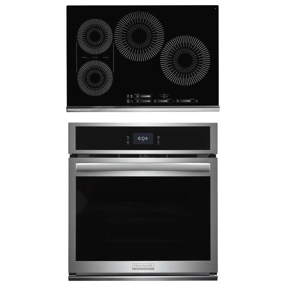 Frigidaire Gallery 2-Piece Kitchen Package with Stainless Steel 27" Built-In Convection Single Electric Wall Oven and Black 30" Induction Cooktop, , large