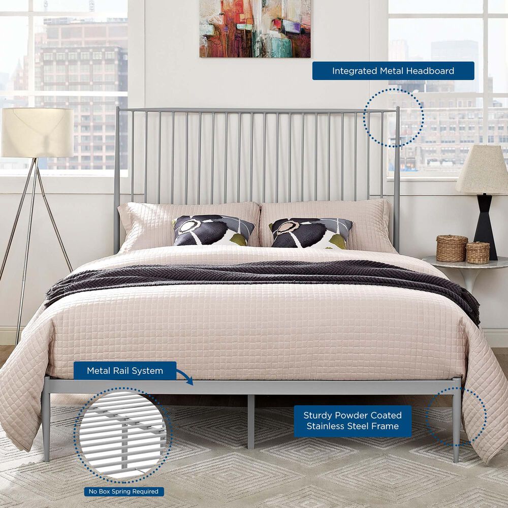 Modway Annika Queen Platform Bed in Gray, , large