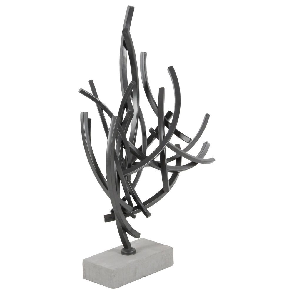Maple and Jade 24&quot; x 17&quot; Abstract Bar Sculpture in Dark Silver and Grayish-White, , large