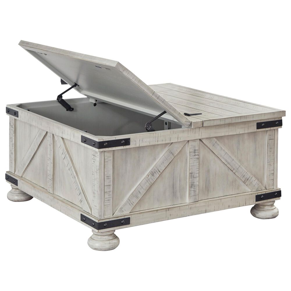 Ashley Carynhurst Cocktail Table with Storage in Whitewash, , large
