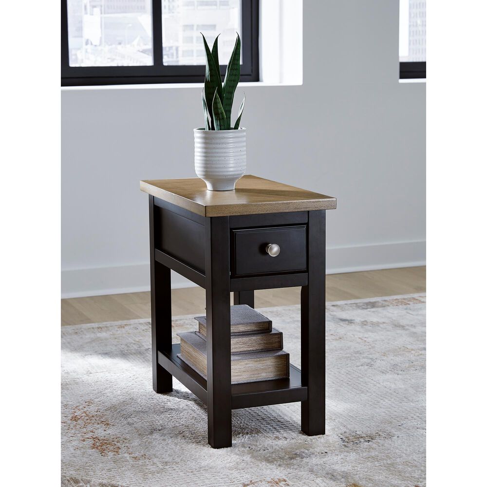 Ashley Drazmine Chairside End Table in Brown and Dark Chocolate, , large