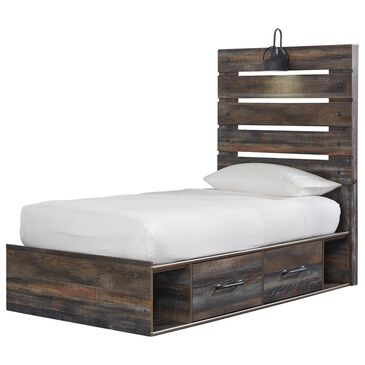 Ashley Drystan Twin Dual Storage Bed in Brown Rustic, , large