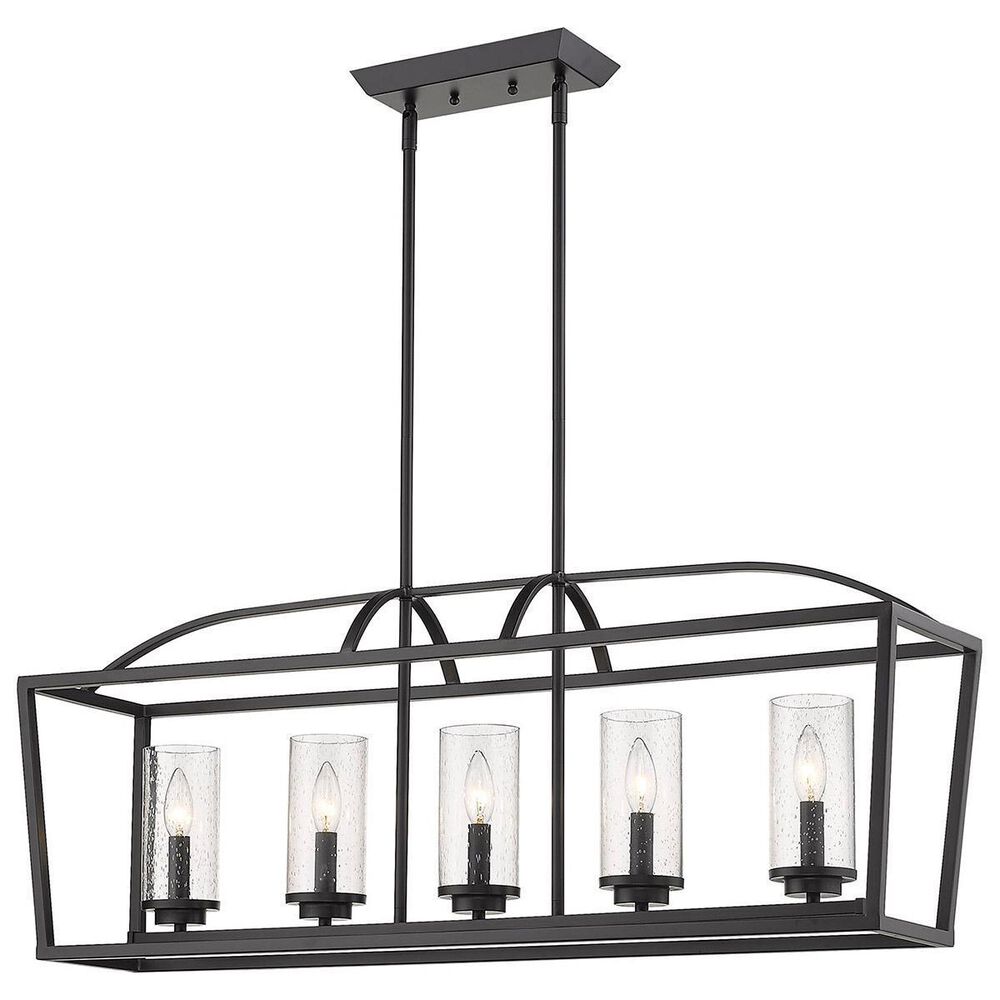 Golden Lighting Mercer 5-Light Linear Pendant in Matte Black, , large