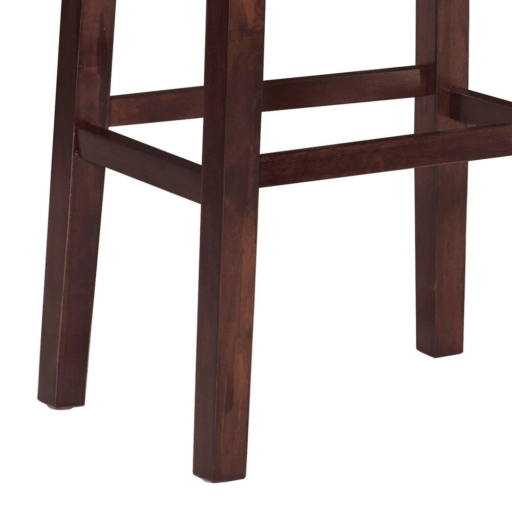 Linon Home Decor Claridge Bar Stool with Beige Cushion in Dark Brown (Set of 2), , large