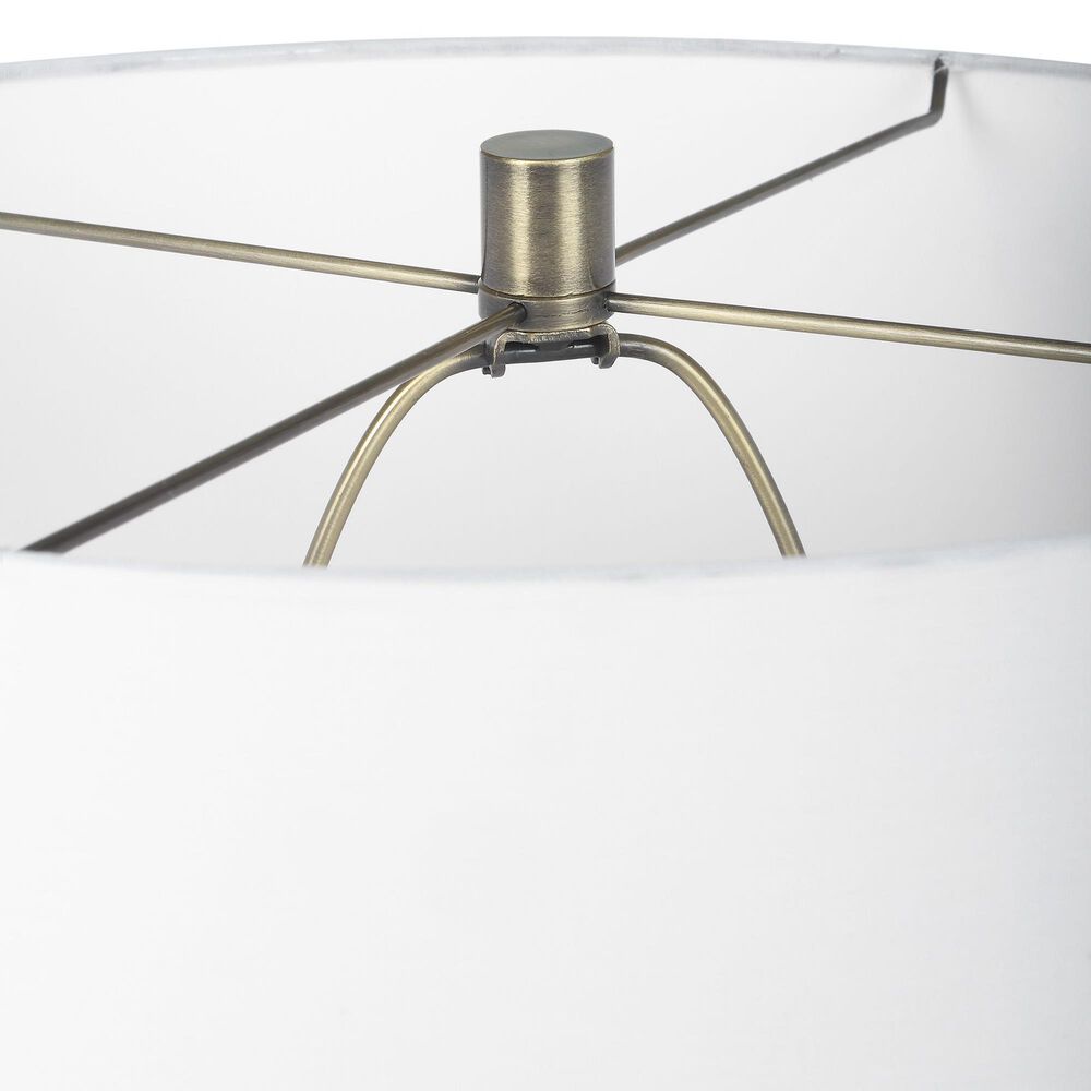Uttermost Architect Table Lamp in White and Antique Brushed Brass, , large