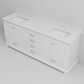 Lexora Home Dukes 80" Double Bathroom Vanity in White with 2 cm White Cultured Marble Top and Rectangular Sinks, , large