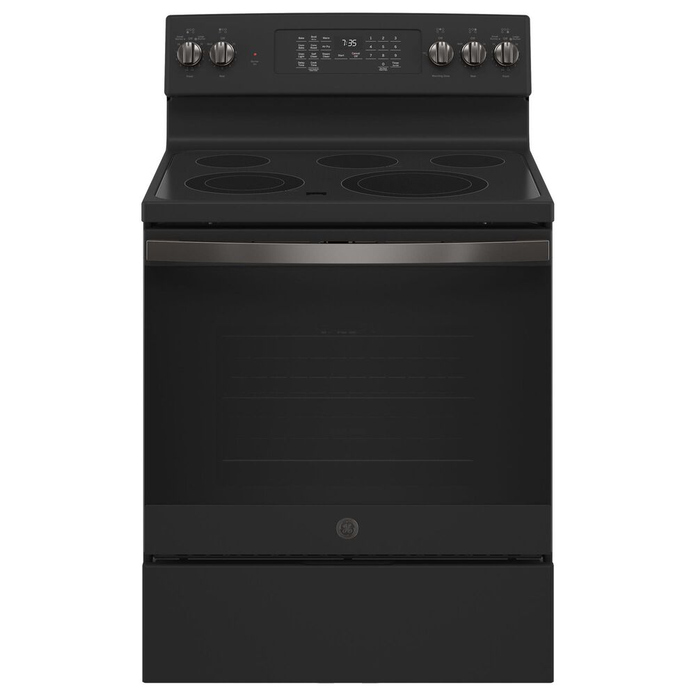 GE Appliances 30" Freestanding Electric Range with Convection in Black Slate, , large
