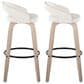 LumiSource Grotto Swivel Bar Stool with White Faux Leather Upholstery in Whitewashed Wood and Black (Set of 2), , large