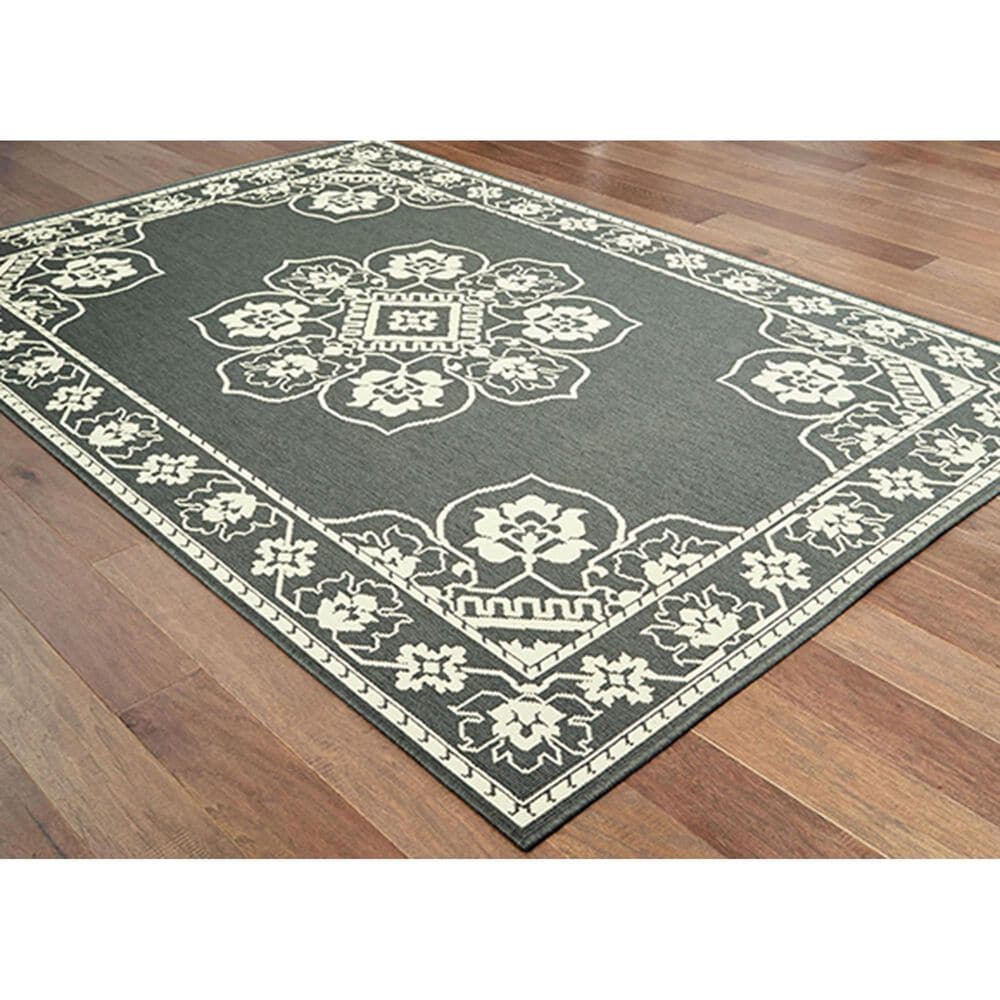 Oriental Weavers Marina 7764E 7&#39;10&quot; x 10&#39;10&quot; Grey and Ivory Area Rug, , large