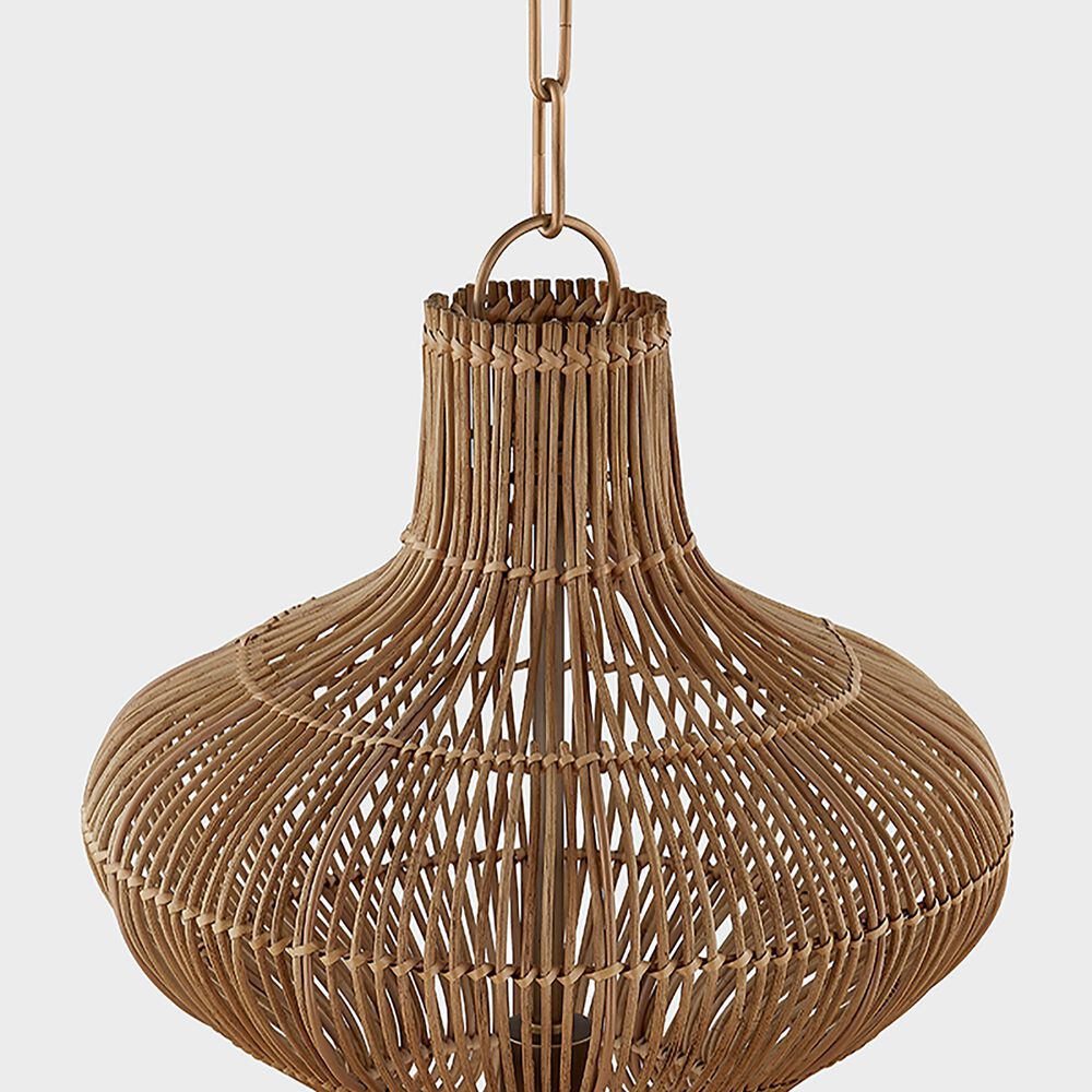 Troy Lighting Irvine 28" 1-Light Pendant in Patina Brass, , large