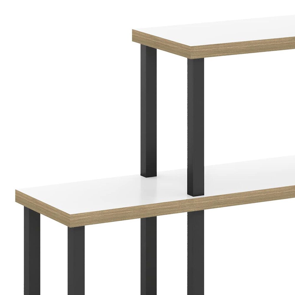 HOMLUX 3-Tier Ladder Display Bookshelf in White and Black, , large