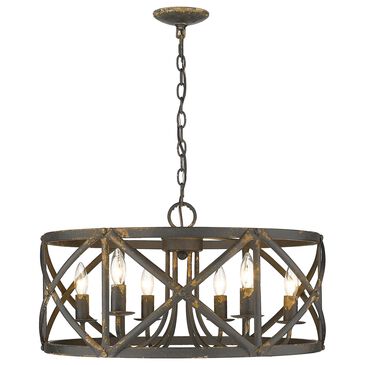 Golden Lighting Alcott 6-Light Chandelier in Antique Black and Gold, , large