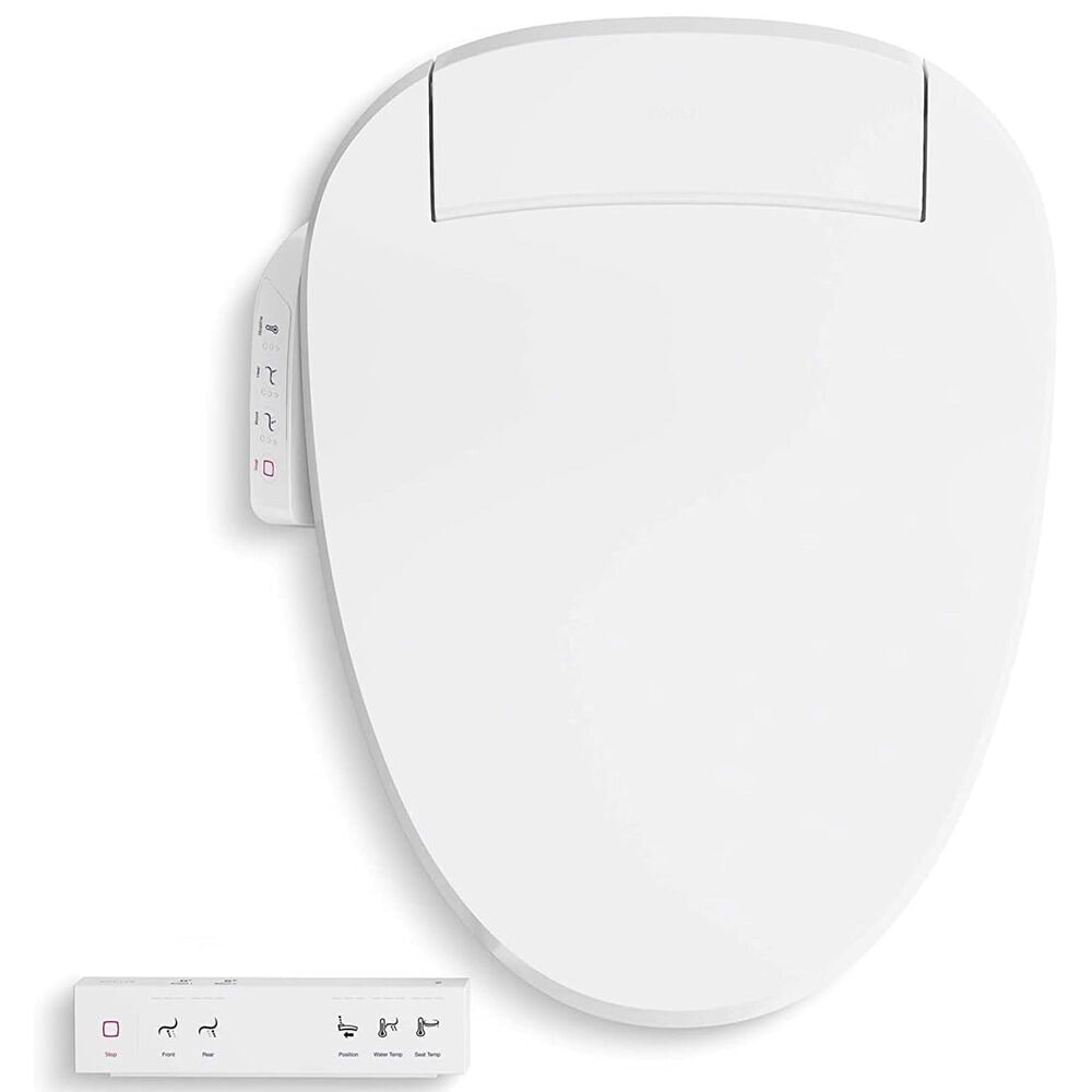 Kohler PureWash E700 Elongated Bidet Toilet Seat with Remote Control in White, , large